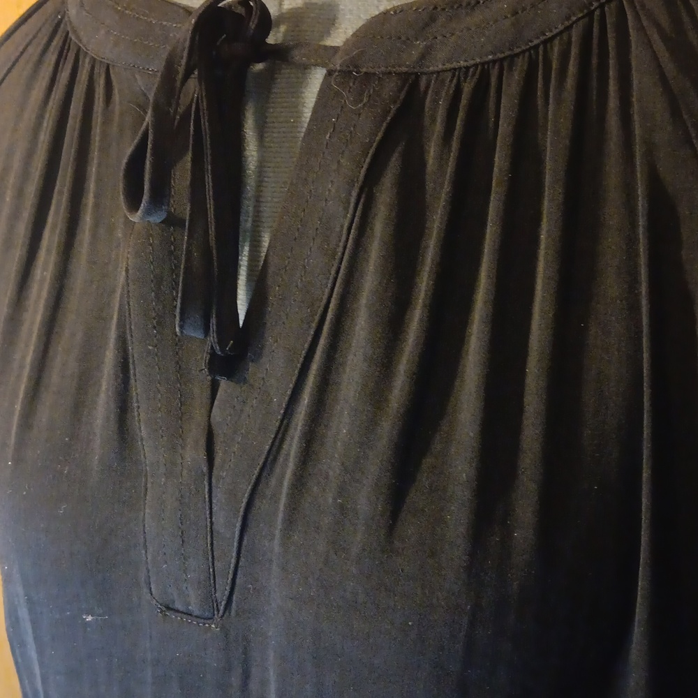 Nine West Black Long-Sleeve Tie-Neck Blouse